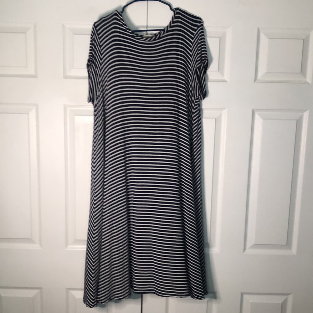 Striped Black and White Swing Dress